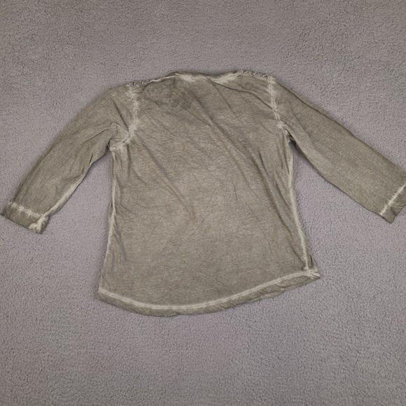 Ralph Lauren Blouse Women's Large Gray Button Shoulder Embroidery - Picture 11 of 16